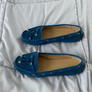 Talbots.blue seude slip on shoes..size 7 1/2
